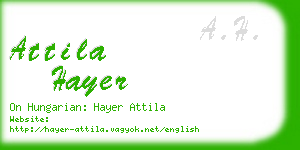 attila hayer business card